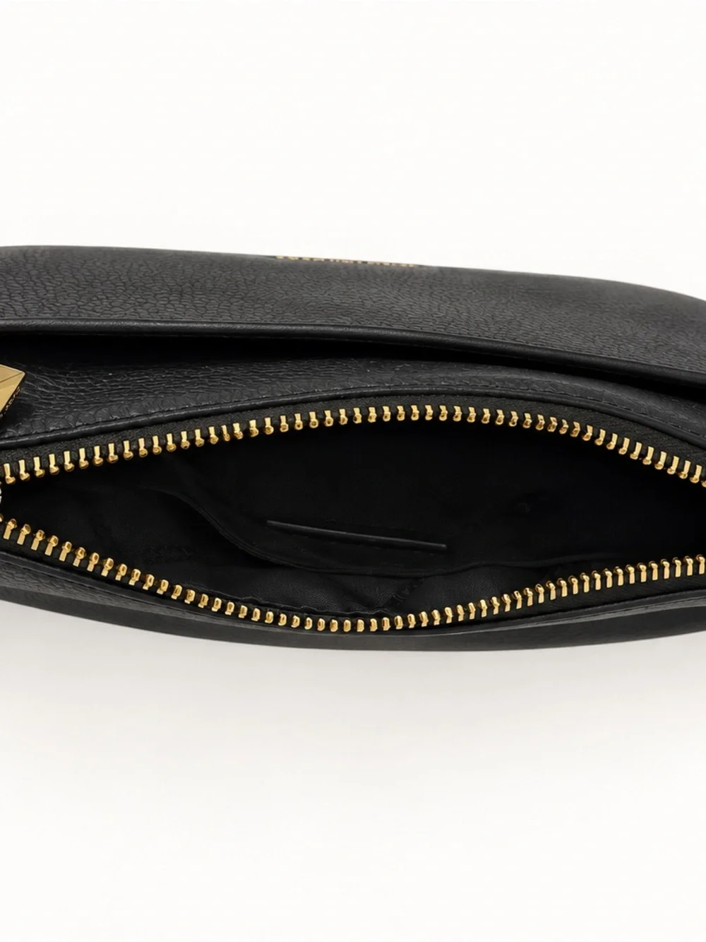 Michael Kors Black Pebbled Leather Crossbody with Gold Hardware